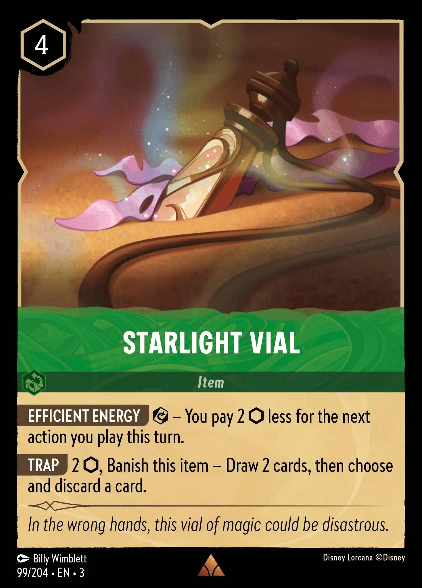 Starlight Vial — Into the Inklands Disney Lorcana card by Billy Wimblett