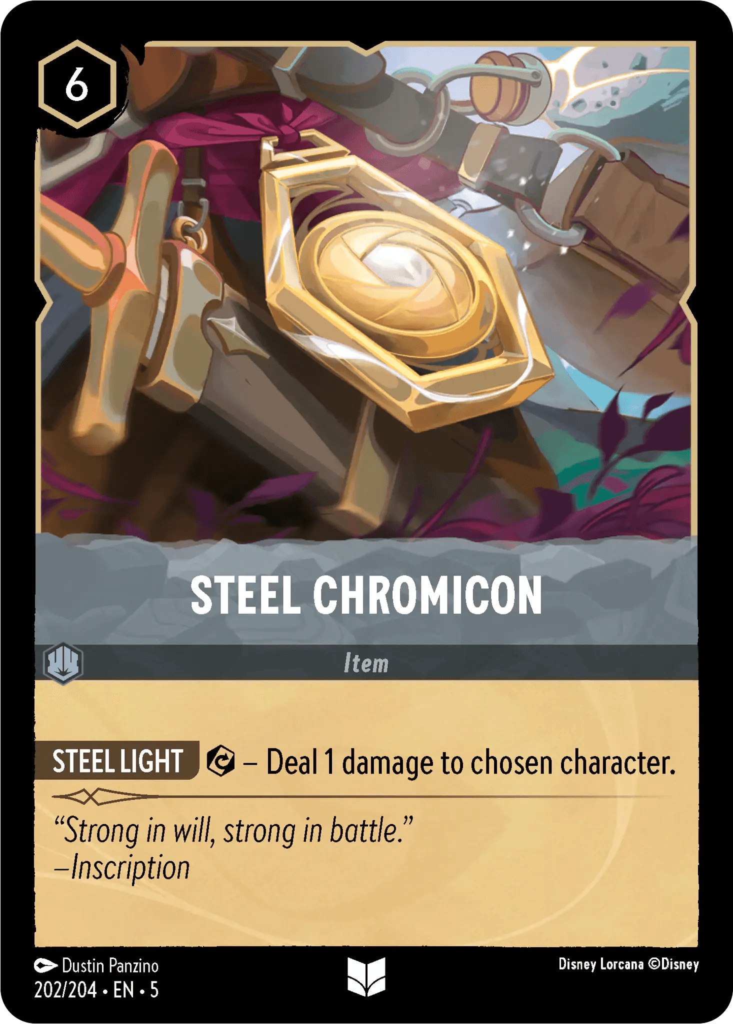 Steel Chromicon — Shimmering Skies Disney Lorcana card by Dustin Panzino