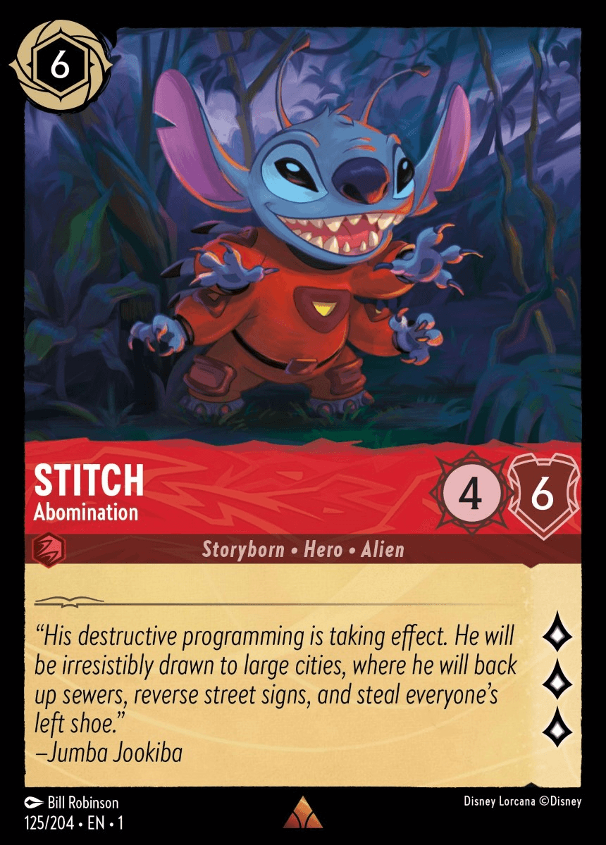 Stitch - Abomination — The First Chapter Disney Lorcana card by Bill Robinson
