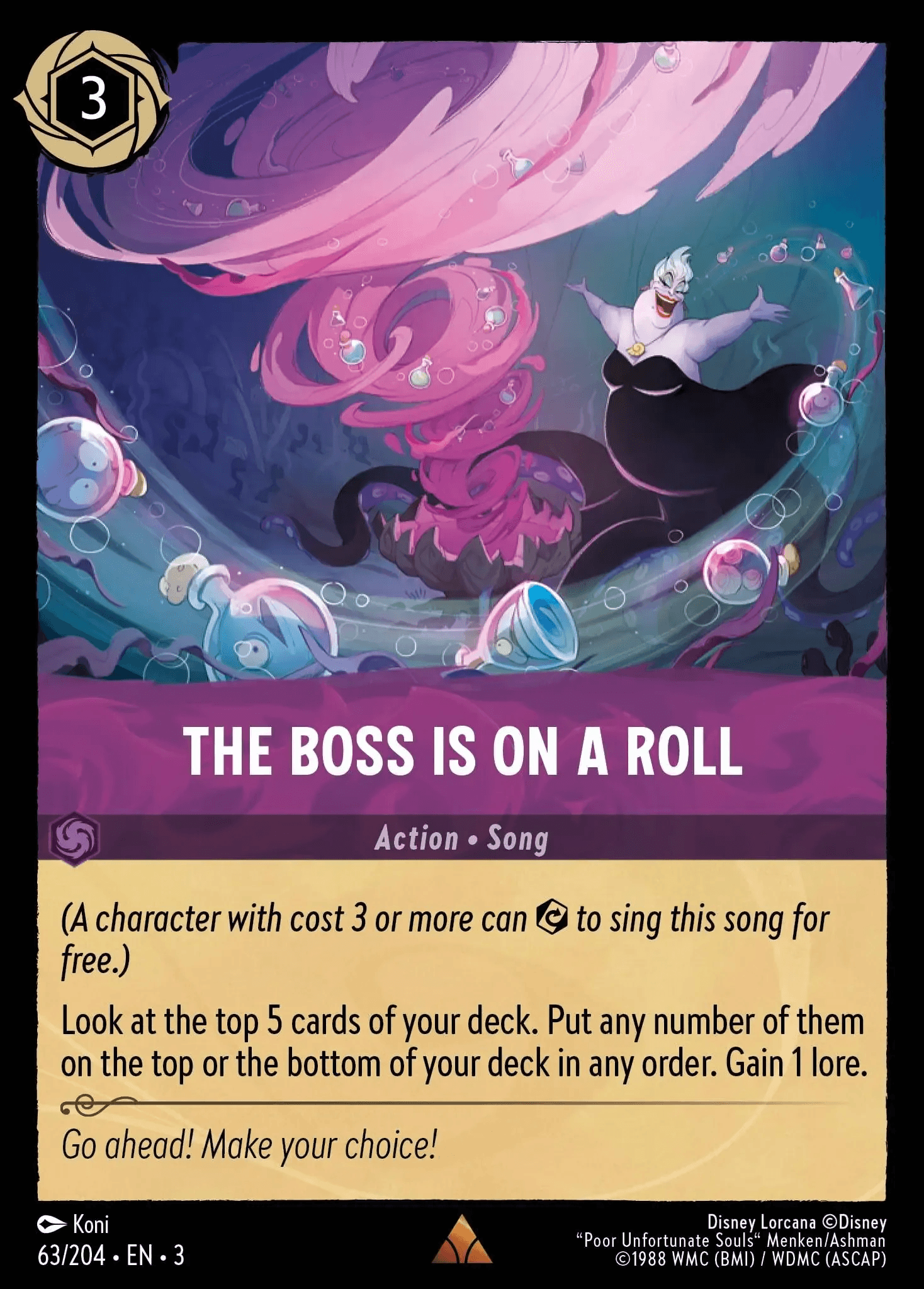 The Boss Is On A Roll — Into the Inklands Disney Lorcana card by Koni