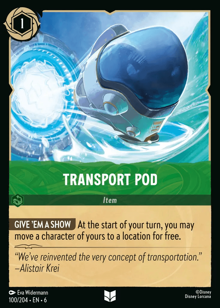Transport Pod — Azurite Sea Disney Lorcana card by Eva Widermann