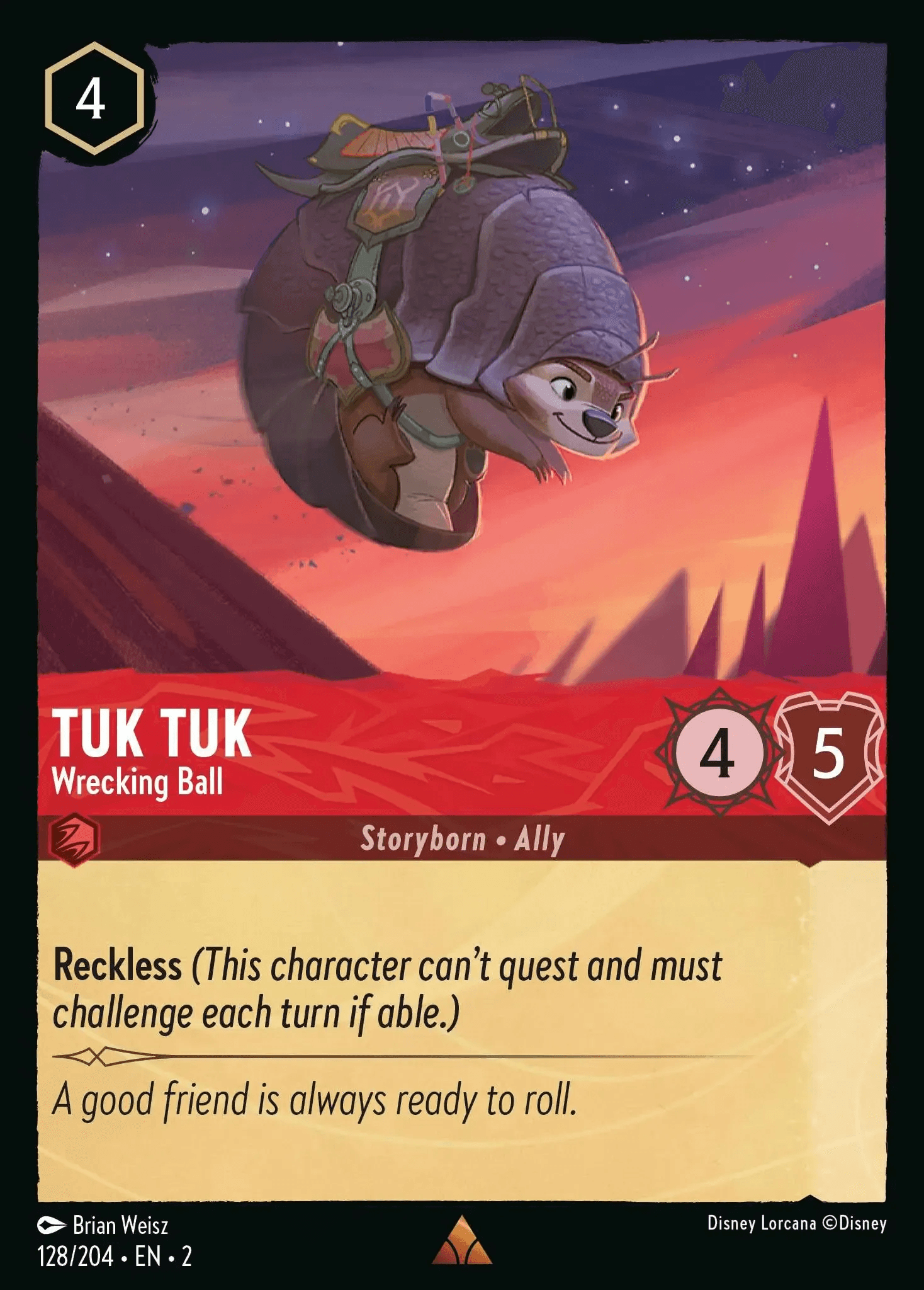 Tuk Tuk - Wrecking Ball — Rise of the Floodborn Disney Lorcana card by Brian Weisz