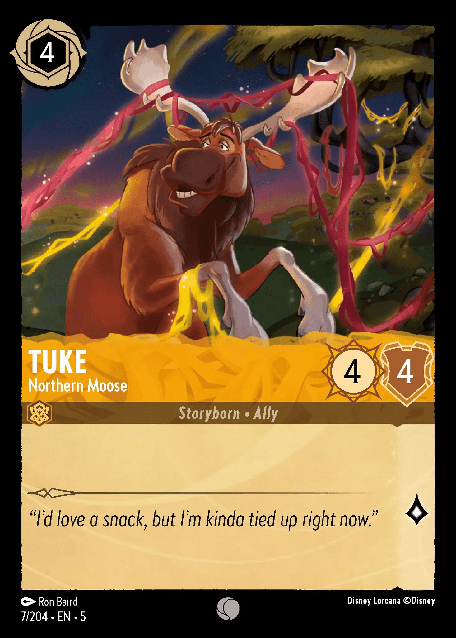 Tuke - Northern Moose — Shimmering Skies Disney Lorcana card by Ron Baird
