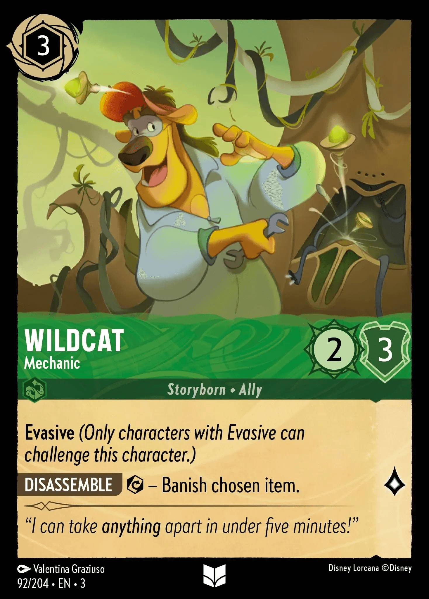 Wildcat - Mechanic — Into the Inklands Disney Lorcana card by Valentina Graziuso