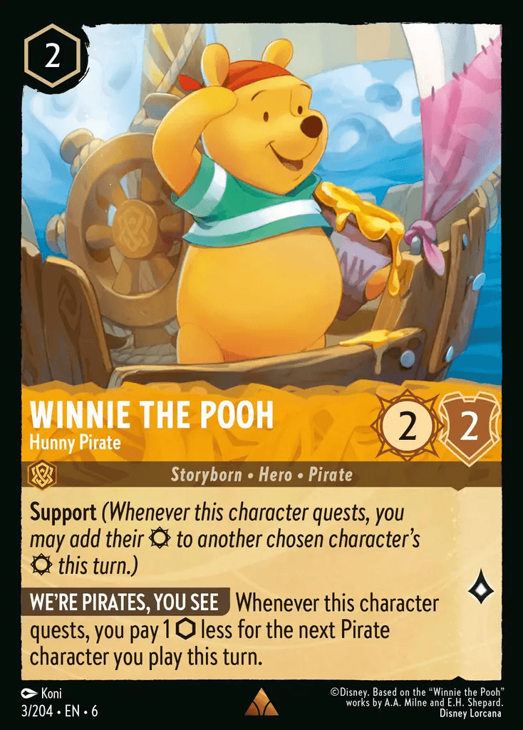 Winnie the Pooh - Hunny Pirate — Azurite Sea Disney Lorcana card by Koni