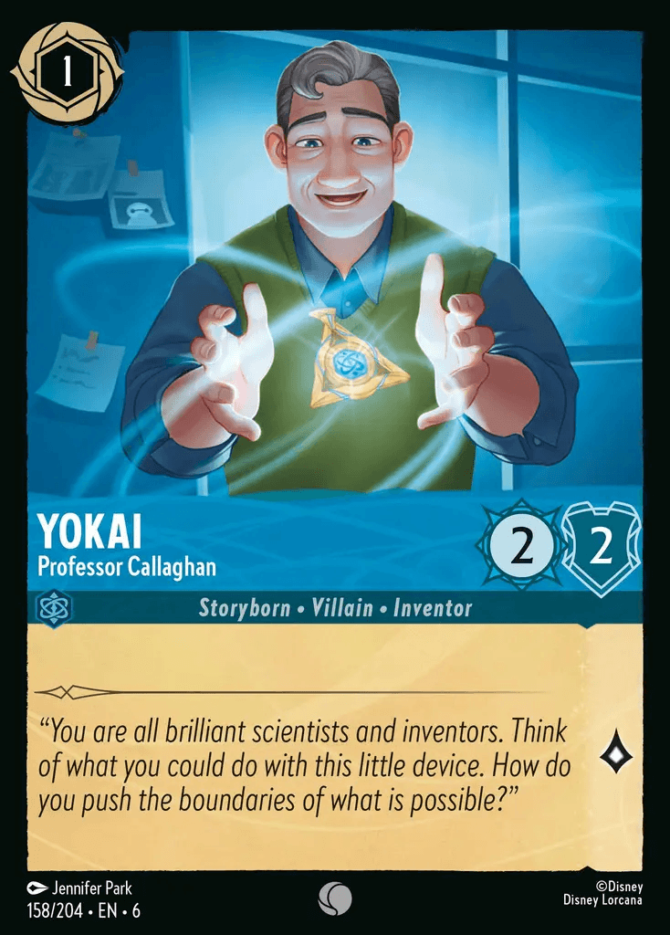 Yokai - Professor Callaghan — Azurite Sea Disney Lorcana card by Jennifer Park