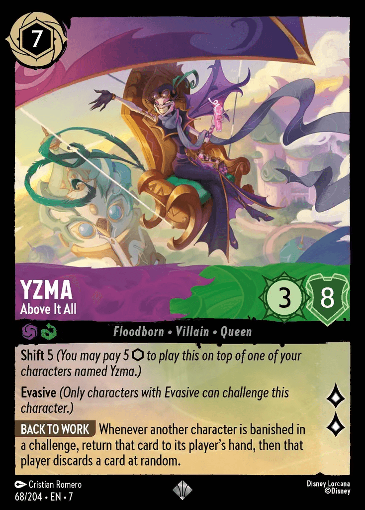 Yzma - Above It All — Archazia's Island Disney Lorcana card by Cristian Romero