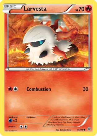 Larvesta — XY - Ancient Origins Pokémon TCG card by Satoshi Shirai