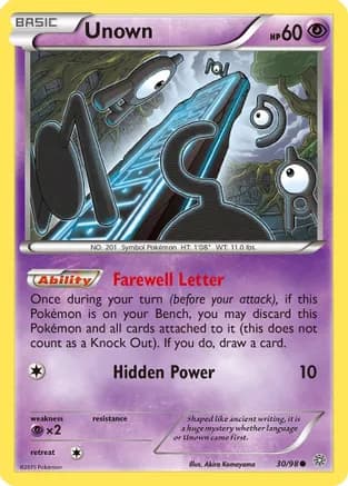 Unown — XY - Ancient Origins Pokémon TCG card by Akira Komayama