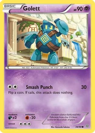 Golett — XY - Ancient Origins Pokémon TCG card by Sanosuke Sakuma
