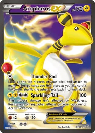 Ampharos EX (87 Full Art) — XY - Ancient Origins Pokémon TCG card by Ryo Ueda