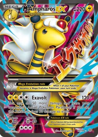 M Ampharos EX (88 Full Art) — XY - Ancient Origins Pokémon TCG card by Shin Graphics
