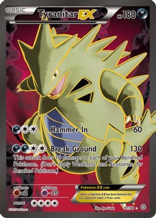 Tyranitar EX (91 Full Art) — XY - Ancient Origins Pokémon TCG card by Ryo Ueda