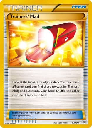 Trainers' Mail (Secret) — XY - Ancient Origins Pokémon TCG card by Miss. Typo Kwork