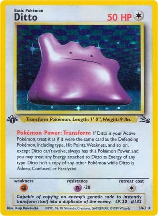Ditto (3) — Fossil Pokémon TCG card by Keiji Kinebuchi