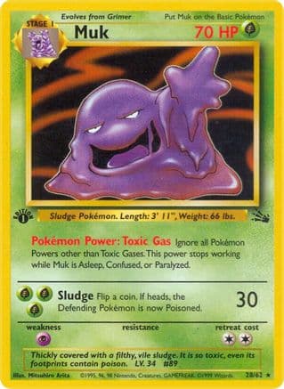 Muk (28) — Fossil Pokémon TCG card by Mitsuhiro Arita