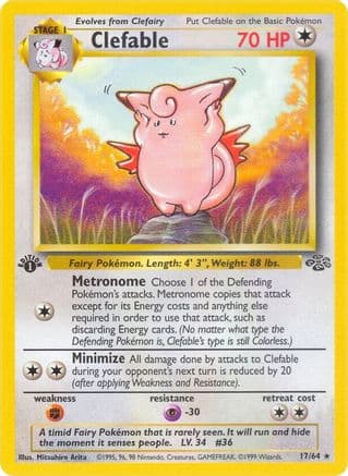 Clefable (17) — Jungle Pokémon TCG card by Mitsuhiro Arita