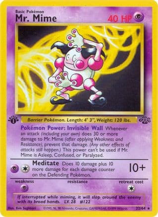 Mr. Mime (22) — Jungle Pokémon TCG card by Ken Sugimori