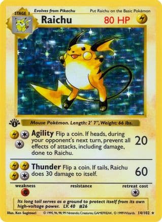Raichu — Base Set (Shadowless)