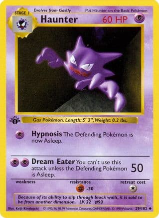 Haunter — Base Set (Shadowless) Pokémon TCG card by Keiji Kinebuchi