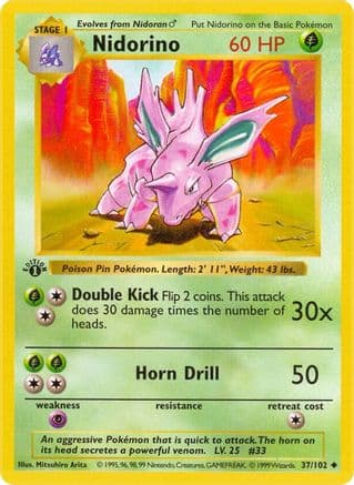 Nidorino — Base Set (Shadowless)