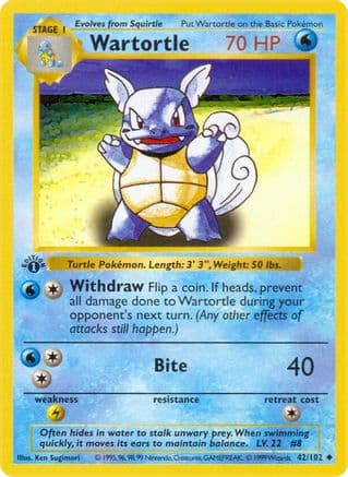 Wartortle — Base Set (Shadowless)