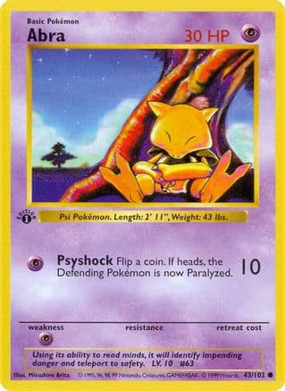 Abra — Base Set (Shadowless)