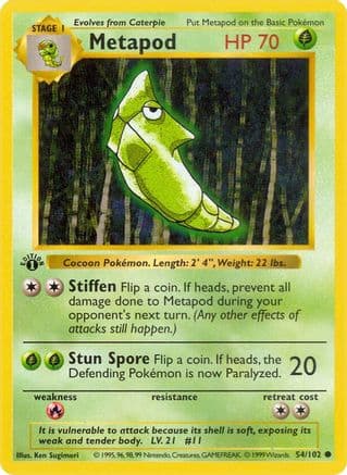 Metapod — Base Set (Shadowless)