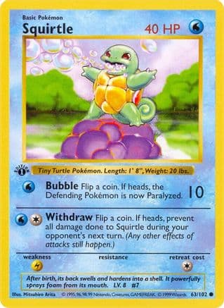 Squirtle — Base Set (Shadowless)