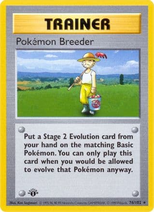 Pokemon Breeder — Base Set (Shadowless)