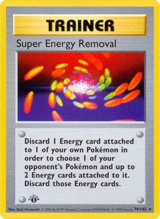 Super Energy Removal — Base Set (Shadowless) Pokémon TCG card by Keiji Kinebuchi