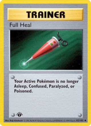 Full Heal — Base Set (Shadowless) Pokémon TCG card by Keiji Kinebuchi