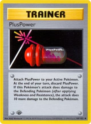 PlusPower — Base Set (Shadowless) Pokémon TCG card by Keiji Kinebuchi