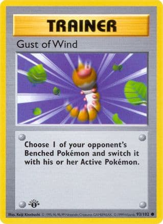 Gust of Wind — Base Set (Shadowless) Pokémon TCG card by Keiji Kinebuchi