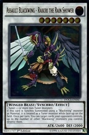 Assault Blackwing - Raikiri the Rain Shower (UTR) — Dimension of Chaos Yu-Gi-Oh! card by KAZUKI TAKAHASHI