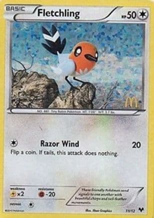Fletchling - 11/12 — McDonald's Promos 2014 Pokémon TCG card by Shin Graphics