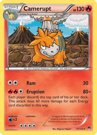 Camerupt — XY - BREAKpoint Pokémon TCG card by Shigenori Negishi
