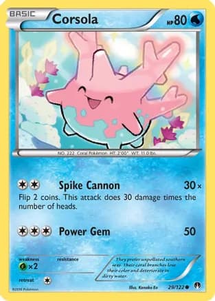 Corsola — XY - BREAKpoint Pokémon TCG card by Kanako Eo