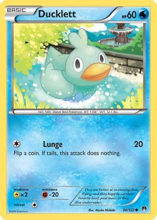 Ducklett — XY - BREAKpoint Pokémon TCG card by Atsuko Nishida