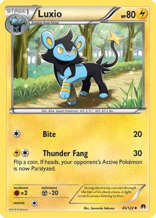 Luxio — XY - BREAKpoint Pokémon TCG card by Sanosuke Sakuma