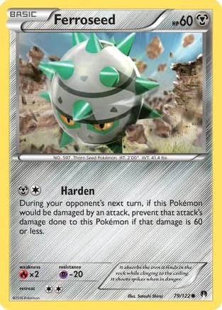 Ferroseed — XY - BREAKpoint Pokémon TCG card by Satoshi Shirai