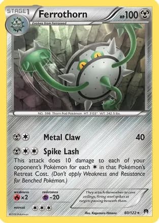 Ferrothorn — XY - BREAKpoint Pokémon TCG card by Kagemaru Himeno