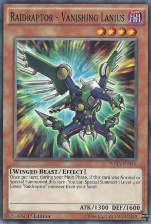Raidraptor - Vanishing Lanius — Wing Raiders Yu-Gi-Oh! card by KAZUKI TAKAHASHI