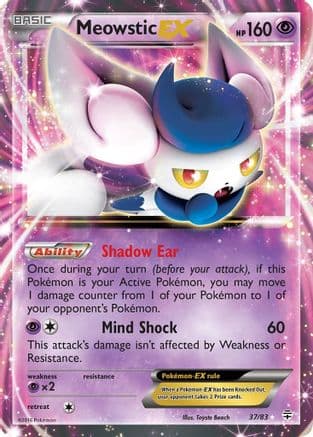 Meowstic EX — Generations Pokémon TCG card by Toyate Beach