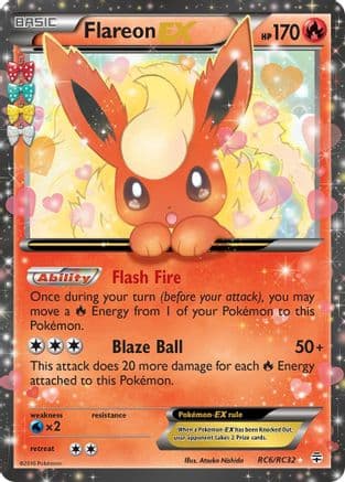 Flareon EX — Generations: Radiant Collection Pokémon TCG card by Atsuko Nishida