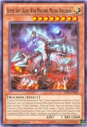 Super Anti-Kaiju War Machine Mecha-Dogoran — Shining Victories Yu-Gi-Oh! card by KAZUKI TAKAHASHI