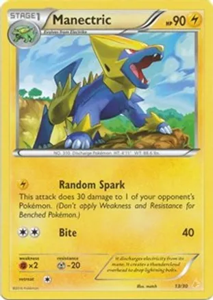 Manectric (22) — XY Trainer Kit: Pikachu Libre & Suicune Pokémon TCG card by Hitoshi Ariga