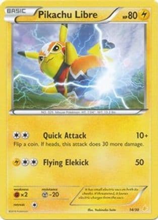 Pikachu Libre (14 - Non-Holo) — Pokémon TCG card