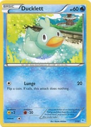 Ducklett (24) — XY Trainer Kit: Pikachu Libre & Suicune Pokémon TCG card by Atsuko Nishida