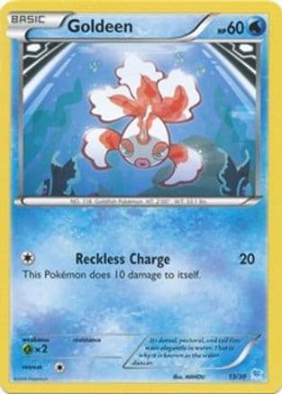 Goldeen (13) — XY Trainer Kit: Pikachu Libre & Suicune Pokémon TCG card by MAHOU